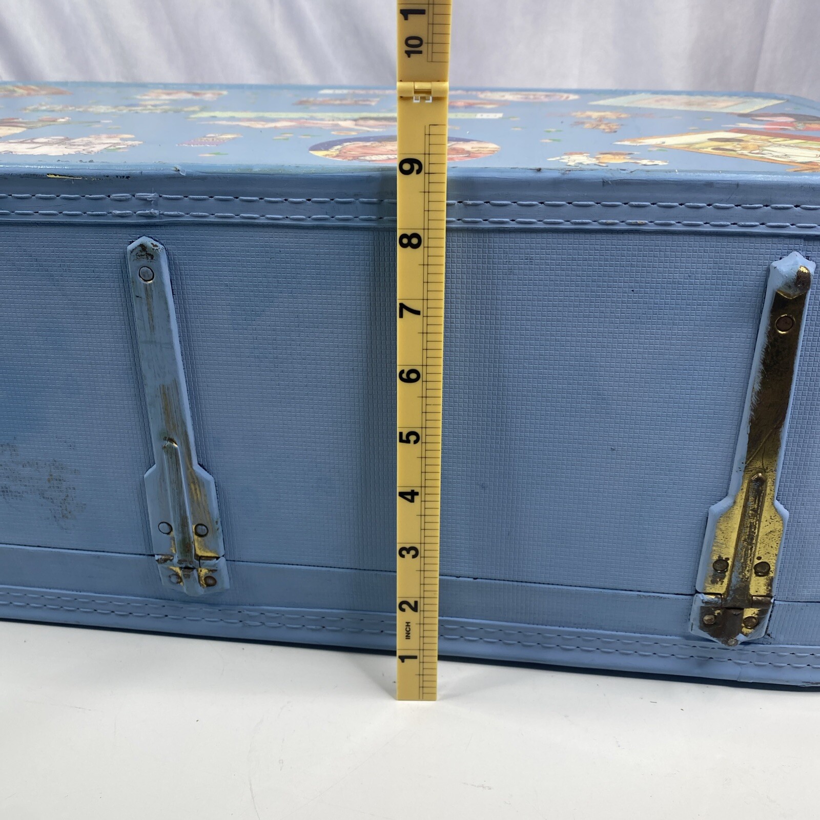 Vintage Lady Baltimore Suitcase Luggage Bag Blue 26″x16″x9″