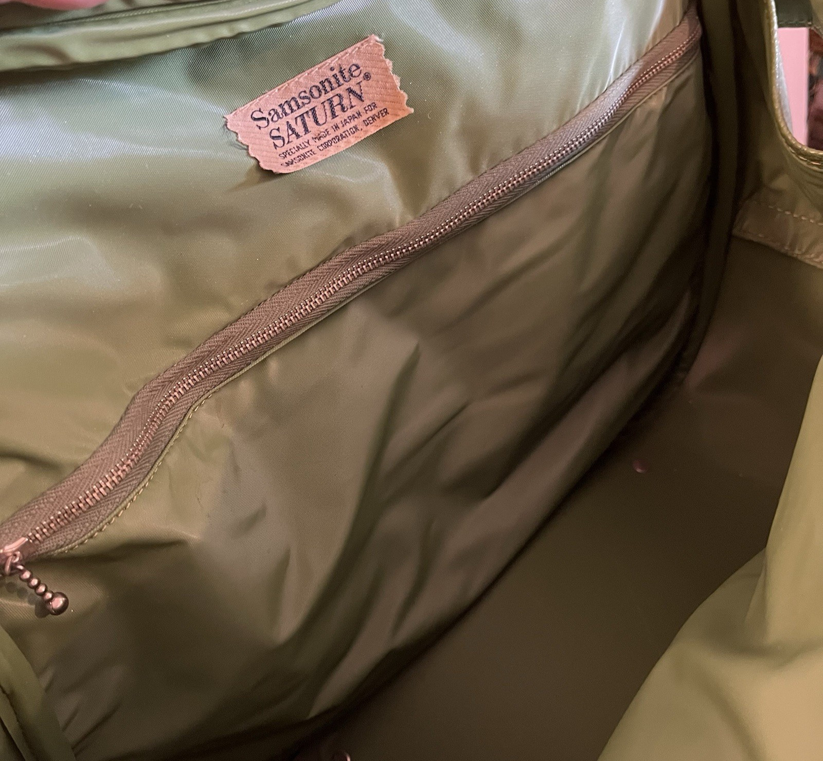 Vtg Samsonite Saturn Carry-On Travel Luggage Mod Flower Green Hippie Boho Retro