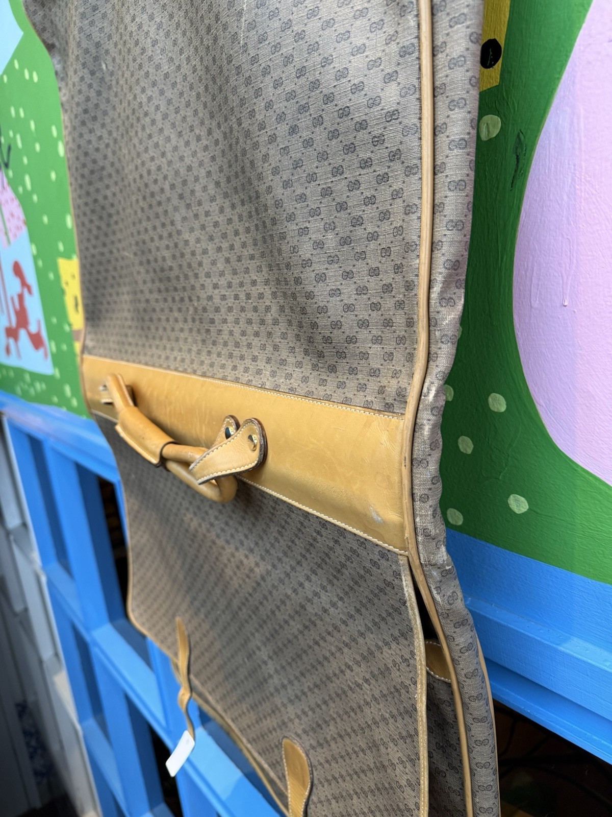 Vintage 80s Authentic Gucci Monogram Garment Bag W/ Hangers