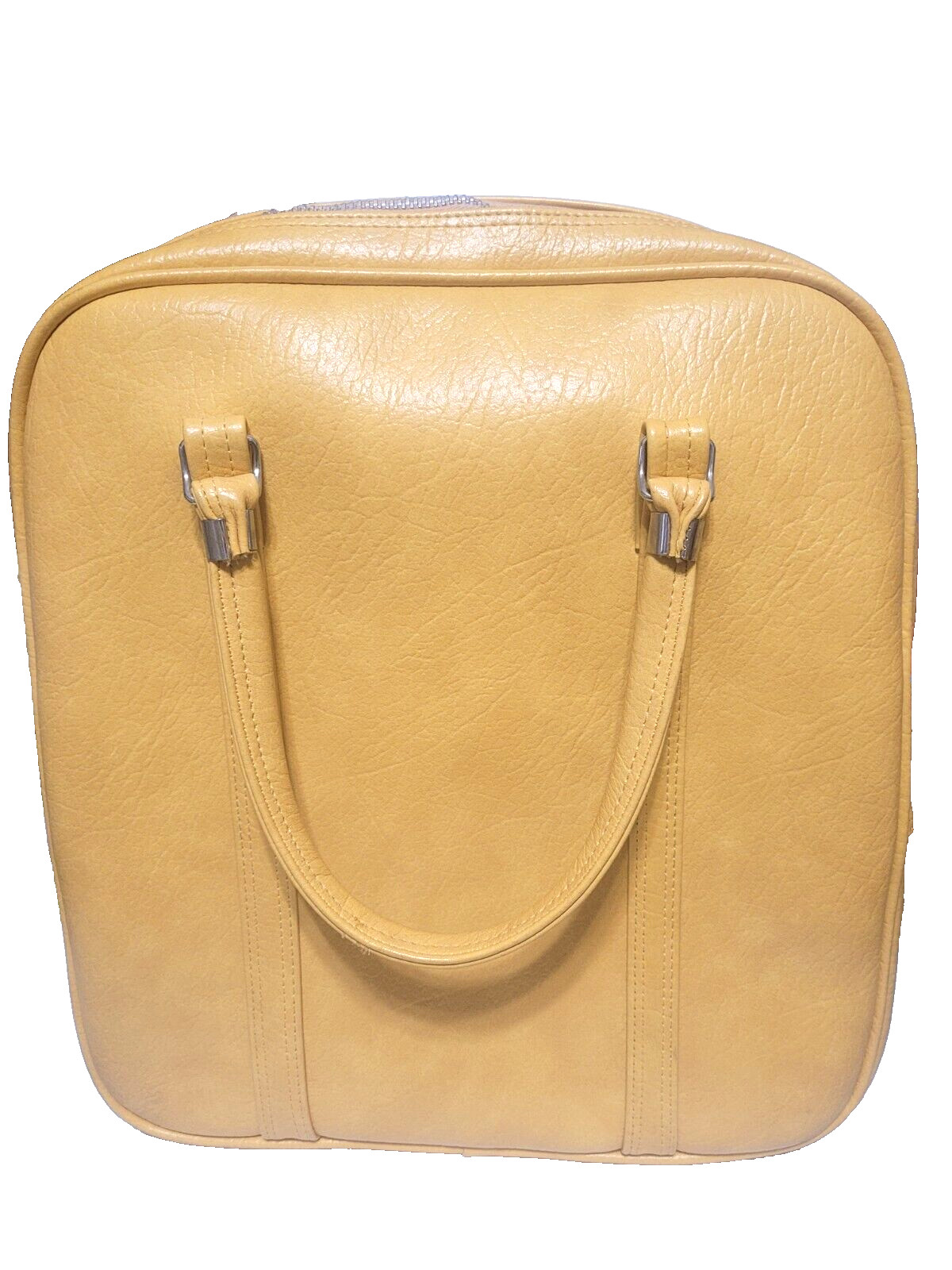 VTG Baltimore Luggage Co Amelia Earhart Yellow Faux Leather Carry On Bag 15″