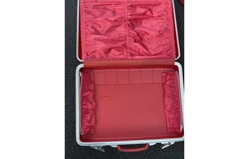 Sears Forecast Luggage 4 Piece Set w/ Train Case & Original Key 1970s Red