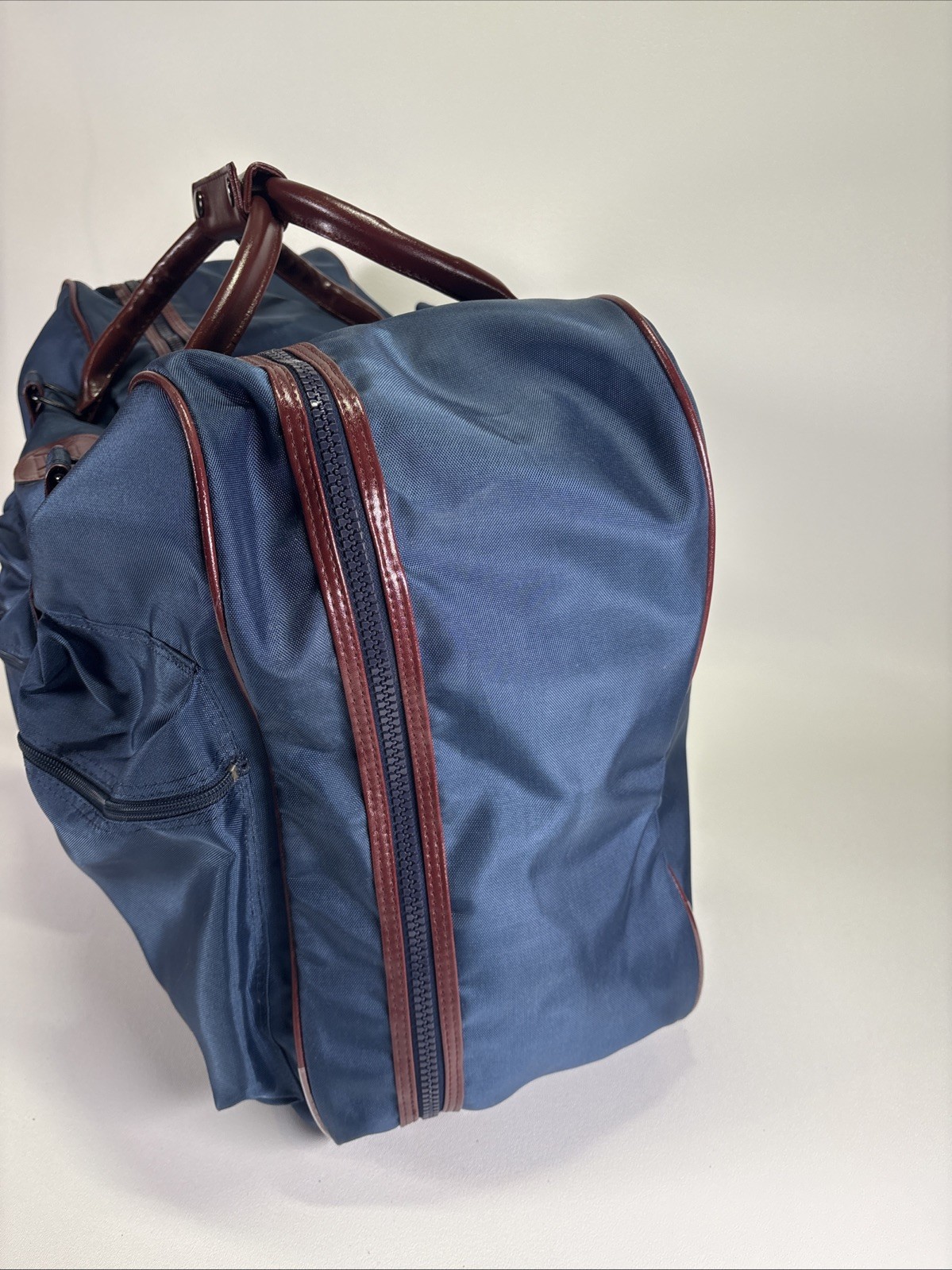 Vintage Yves Saint Laurent 2-Piece Travel Set Navy Nylon Duffel Garment Bag⁠