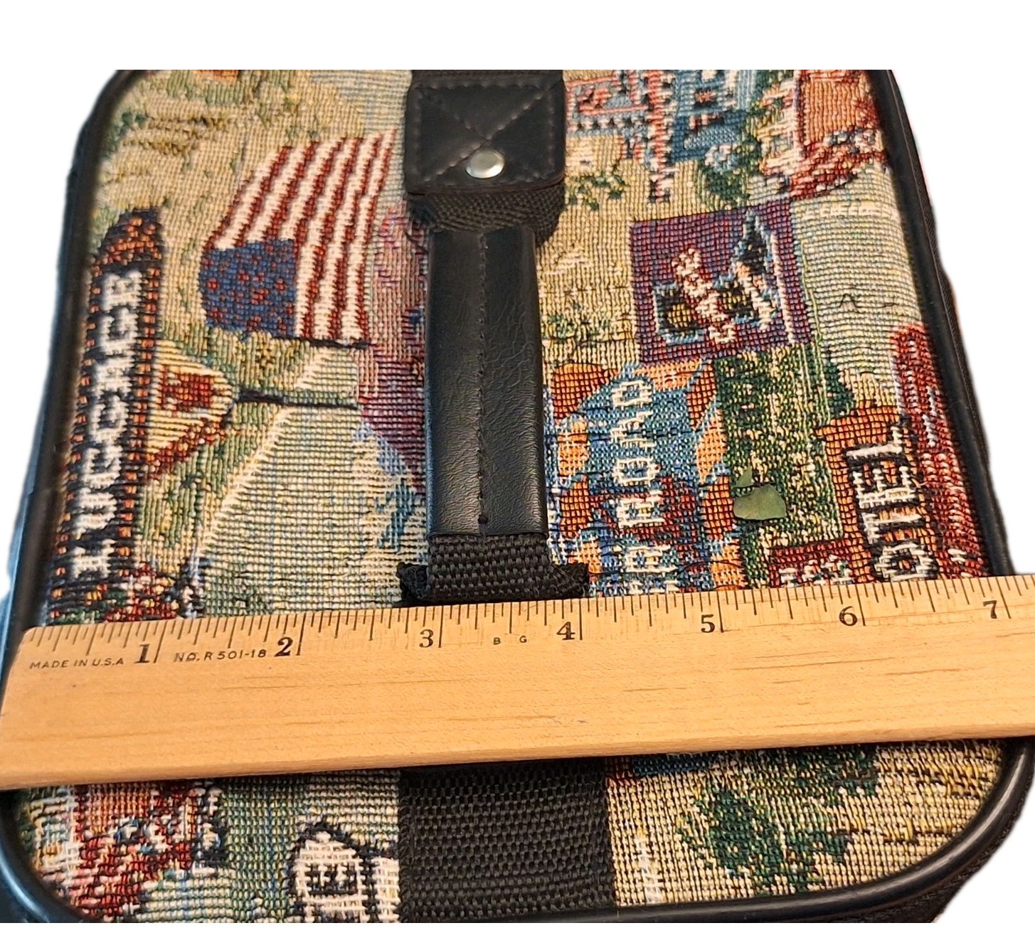 VTG Pioneer Express Route 66 Tapestry Travel Makeup Hard Suit Case Bag &Mirror