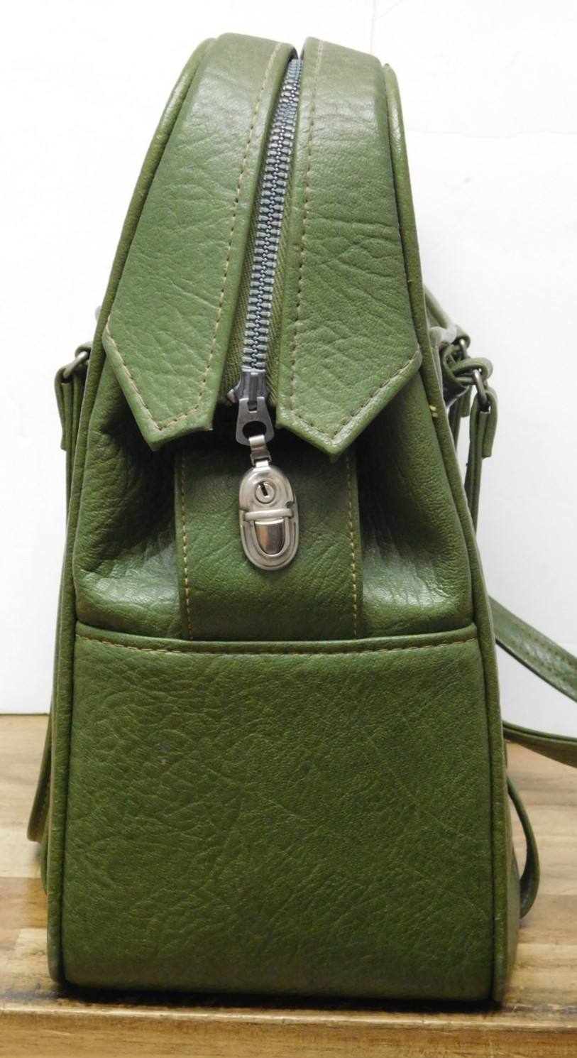 Samsonite Avocado Green 1960s-70s Fashionaire Travel Bag w/ Matching Pouch READ