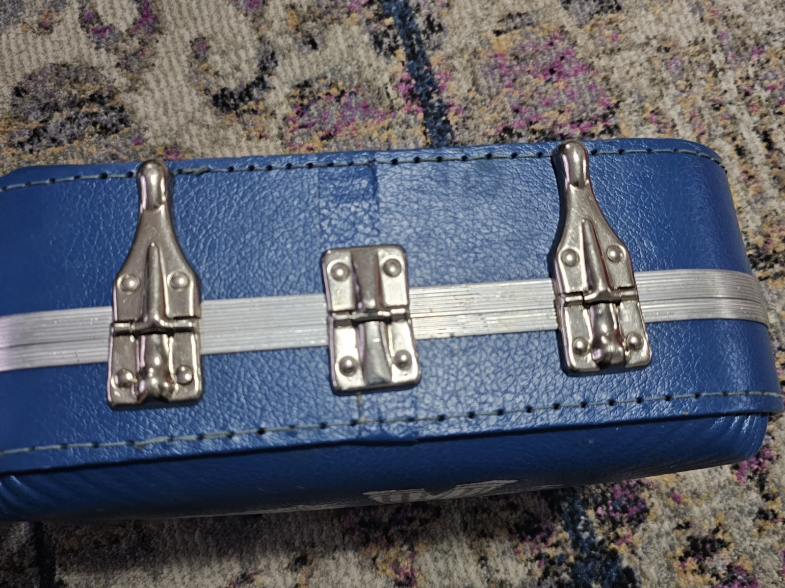 Vintage Small Blue Kids (Boy Train) “I’m Going to Grandma’s” Hard Sided Suitcase