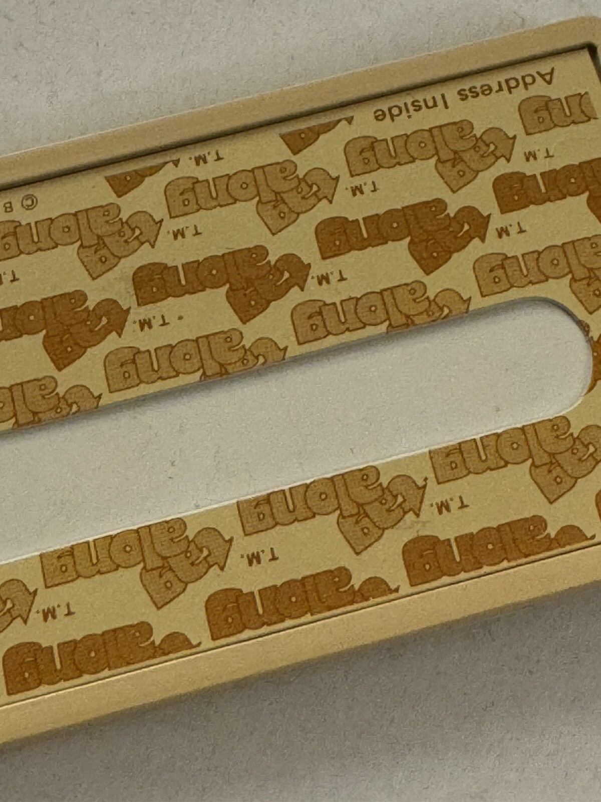 Vtg Luggage Tag Along Retro 90s 80s Music Notes USA Leather Strap PB22A