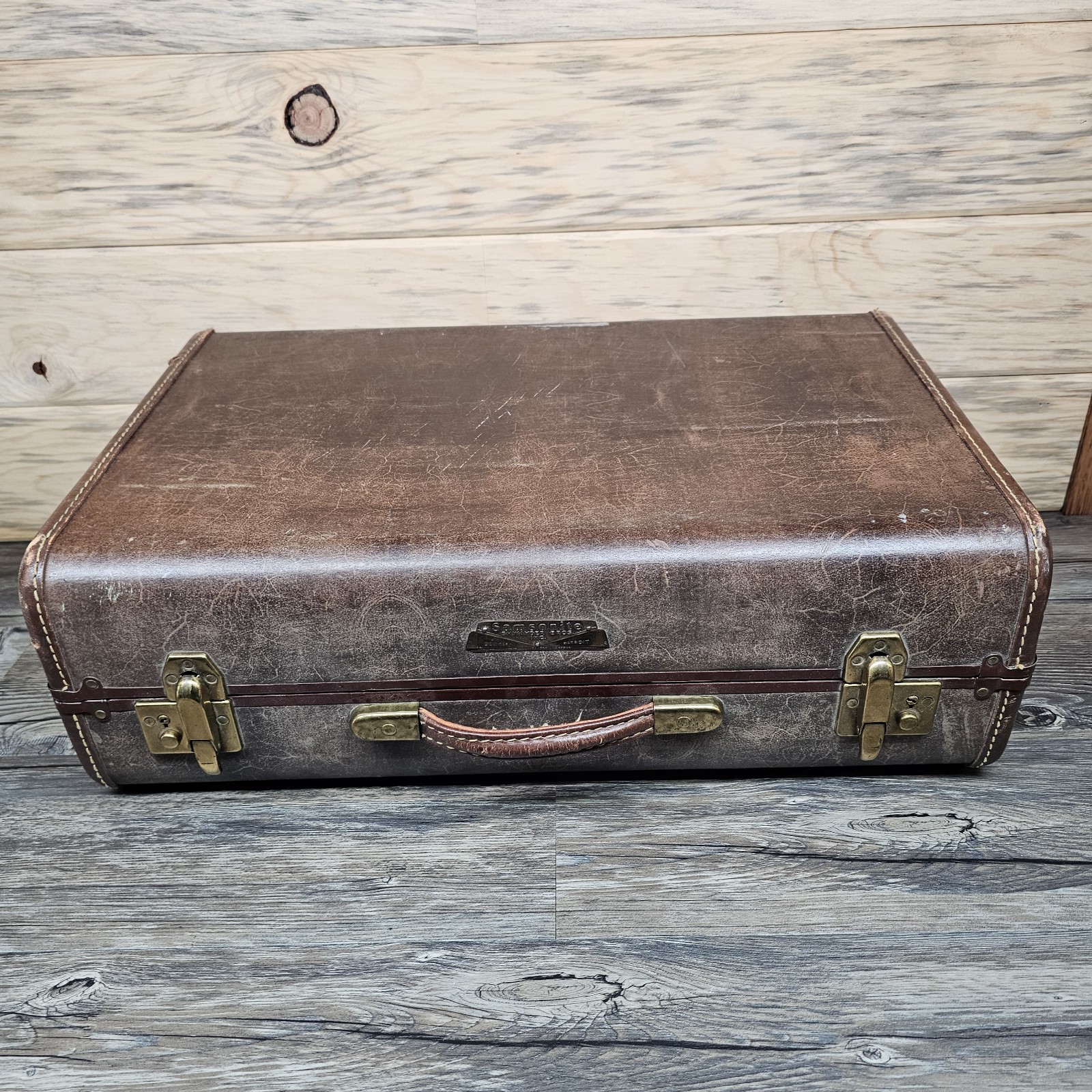 Vintage Samsonite Shwayder Bros. Denver Detroit Hard Shell Suitcase Brown RARE