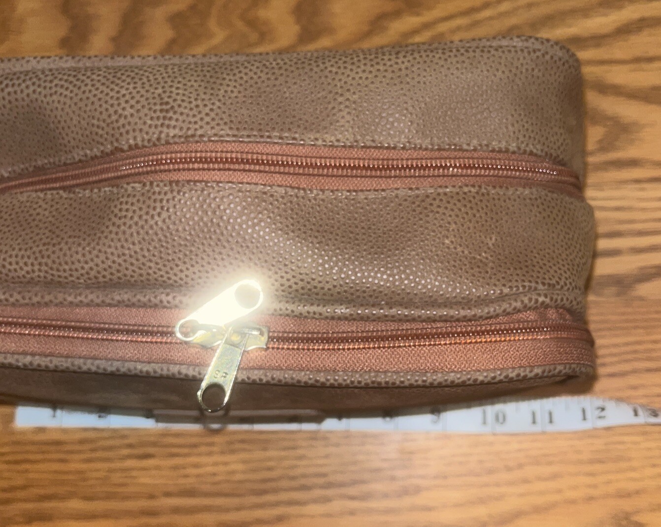 Lagerfeld Large Brown Toiletries Travel Case W/ Handle 2 Zip Compartments