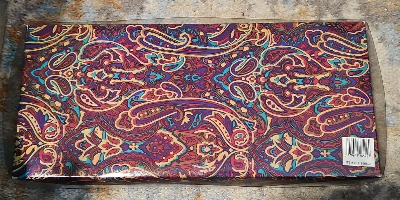 Vtg 60s 2 Pc Toilertry Cosmetic Bags Travel Case Cloth Purple & Gold Paisley