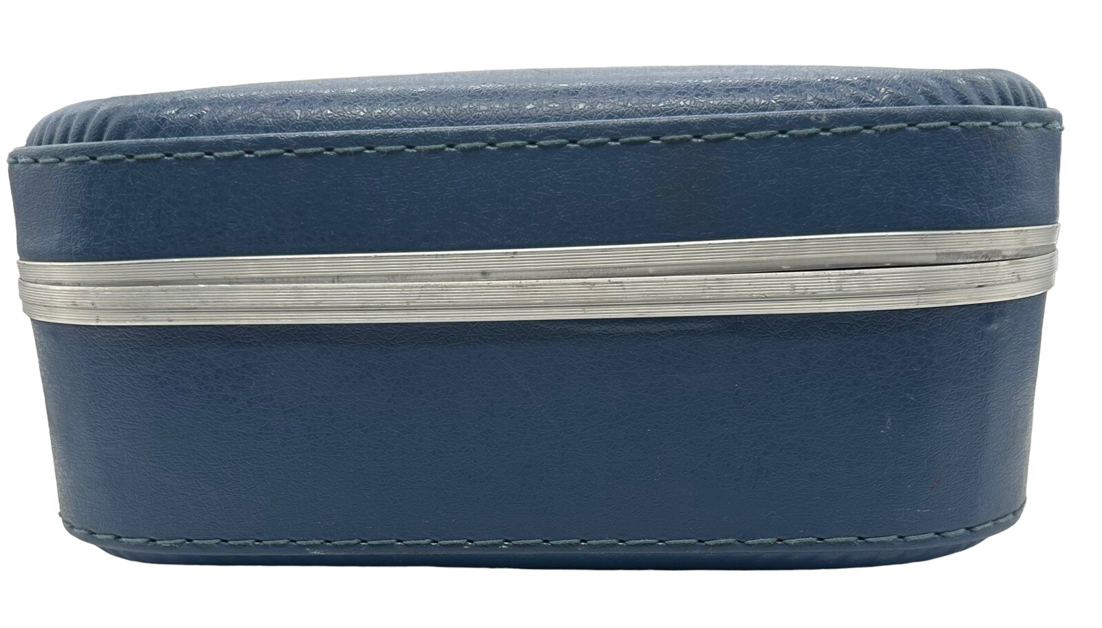 Vintage Blue Go Go Child’s Suitcase Hardside Going to Grandmas Rainbow Pencil