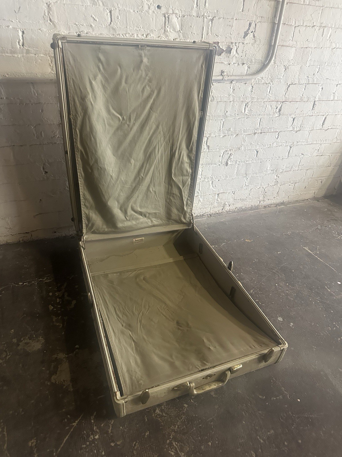 Vintage Marble White Samsonite Suitcase Luggage Train Wardrobe Overnight Rawhide