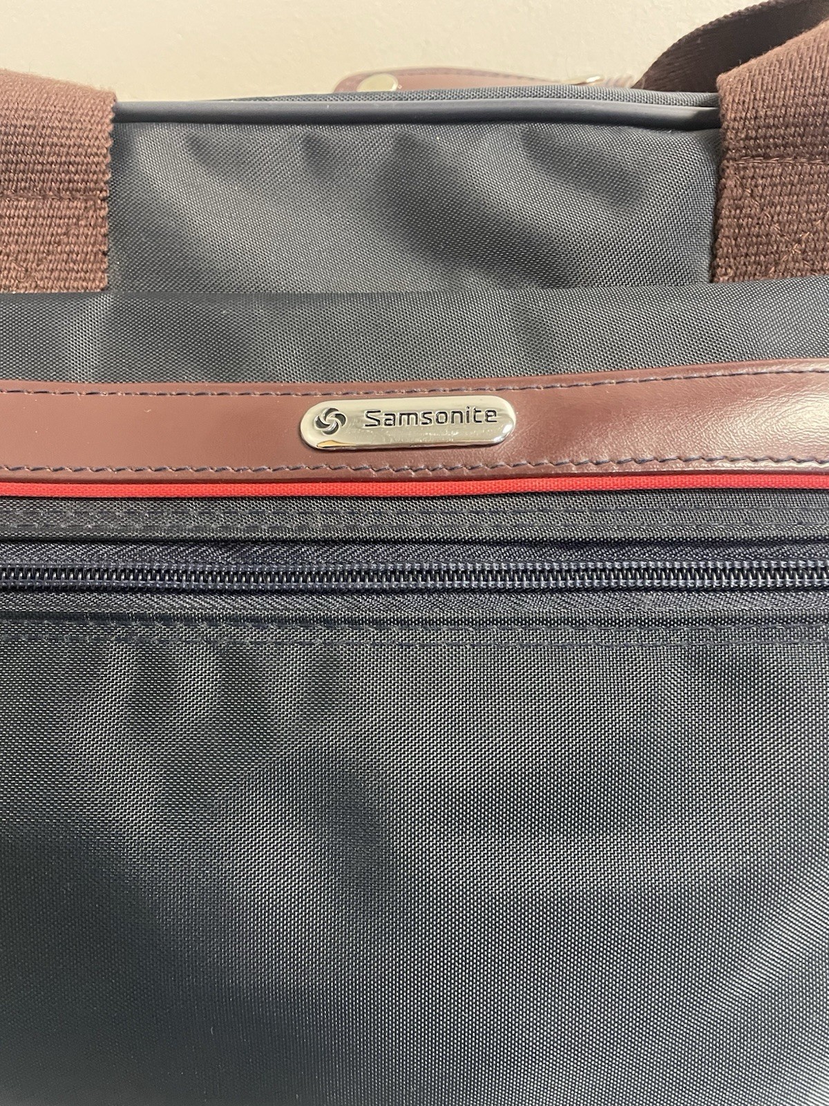 Vintage Samsonite Sidekicks 2 Business Attache Nylon Carry On Bag Leather Trim
