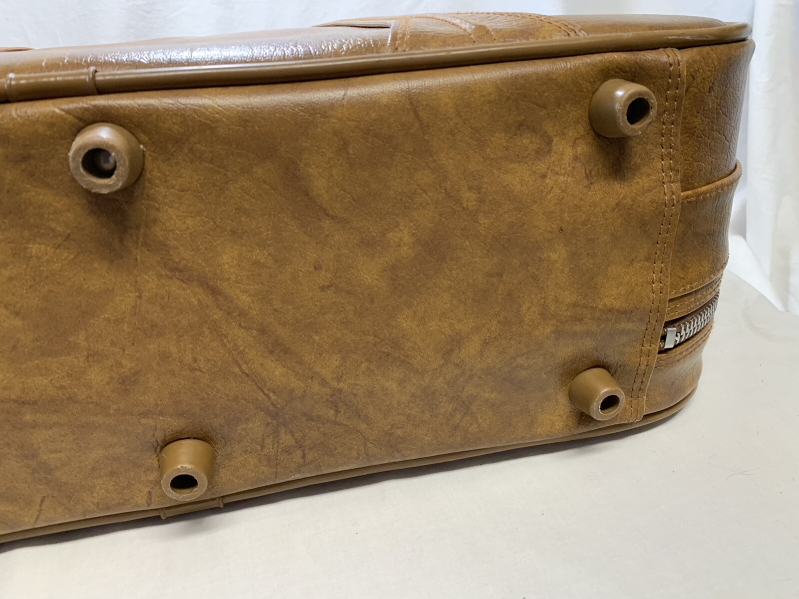 Vintage! American Tourister Suitcase Soft Lock Brown Tan Marble 1975 Luggage