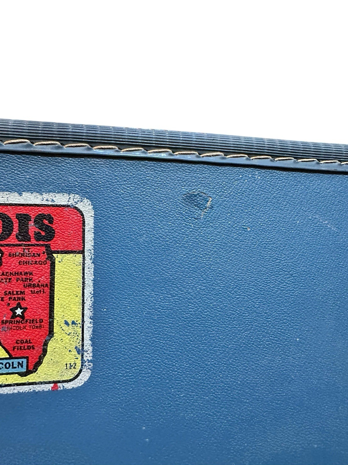 INCREDIBLE Vintage MCM Small Suitcase With Old Travel Stickers – 21” x 6” x 14”