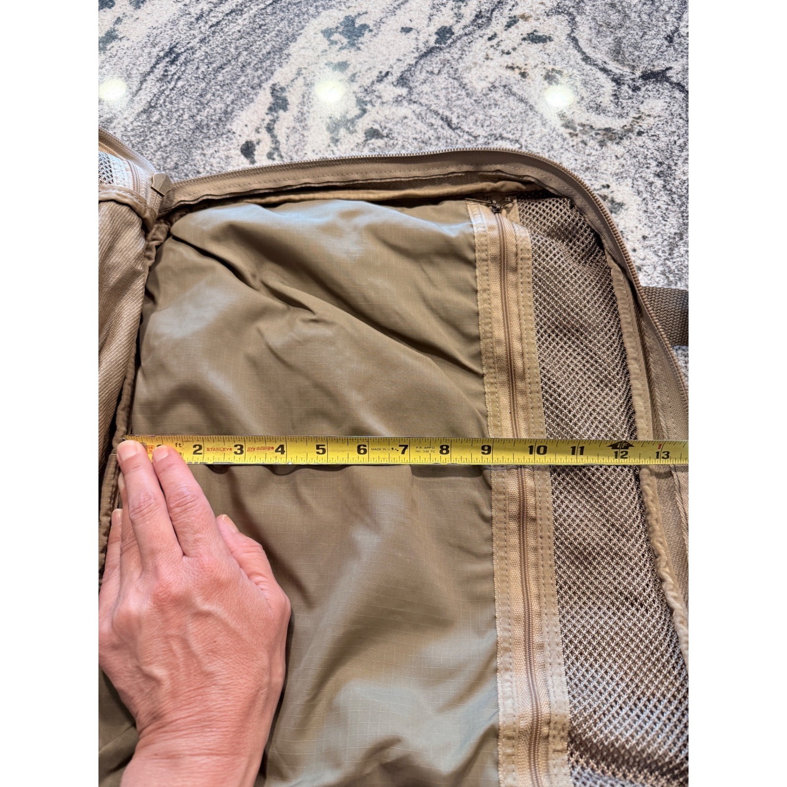 Eddie Bauer Vintage Canvas Leather Trim Duffle Bag Tan Weekend Travel Carry On