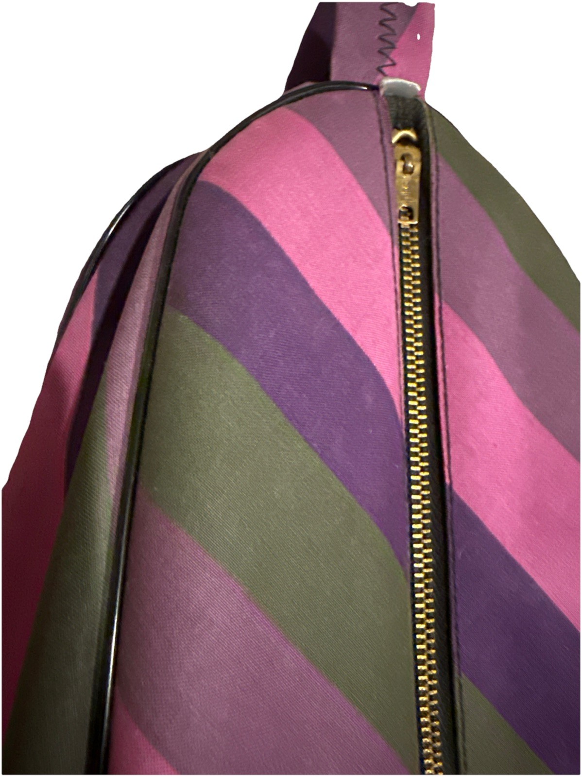 Vtg Celebrity Town And Country Shoe Travel Bag Purple Green Striped New 60s 70s