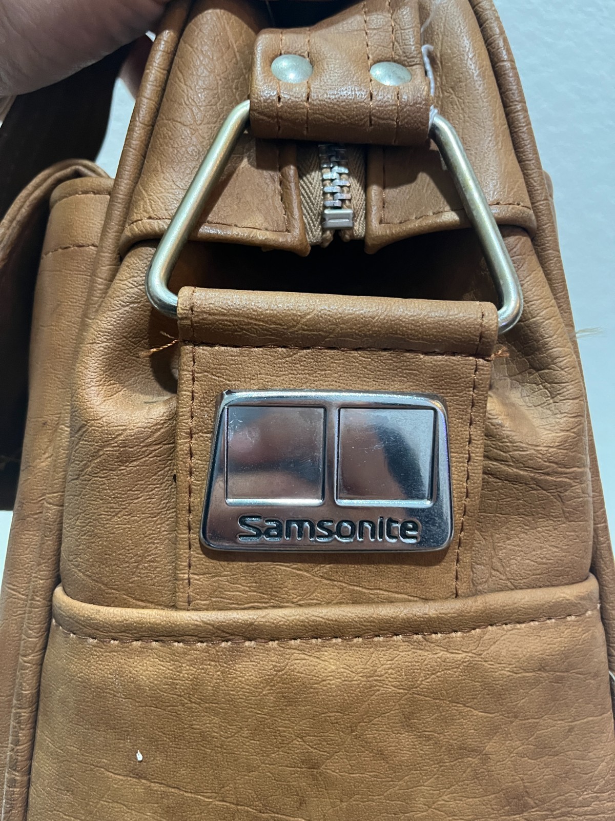 Vintage Samsonite Profile Brown Faux Leather Shoulder Carry On Bag