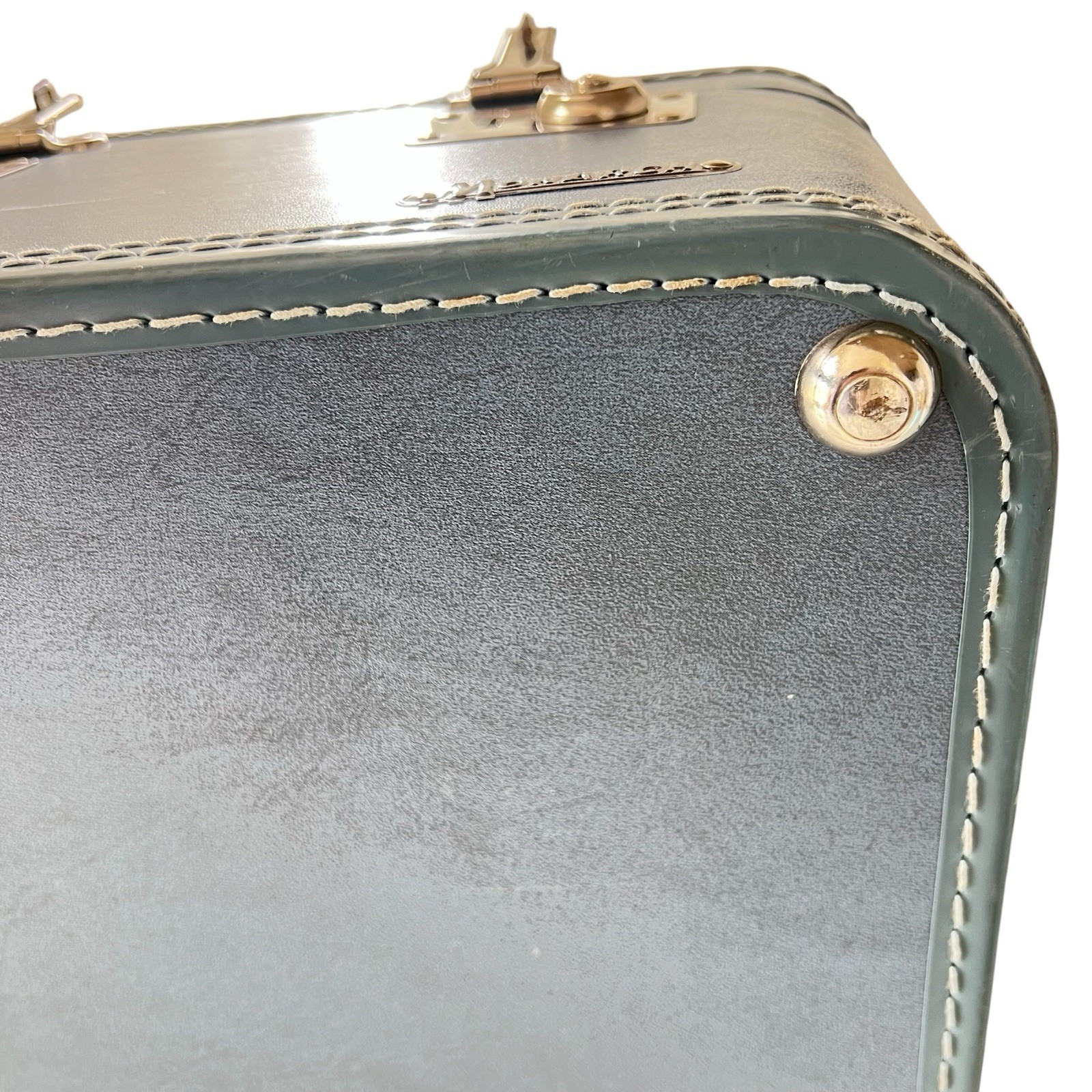 Vintage Monarch Luggage Blue Train Case/Cosmetic Travel Case -Mid-Century Era