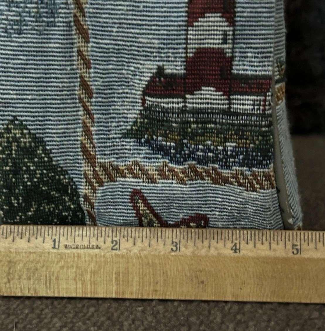 Vtg Pioneer Express Overnight Travel Bag Canvas Nautical Print Lightweight EUC