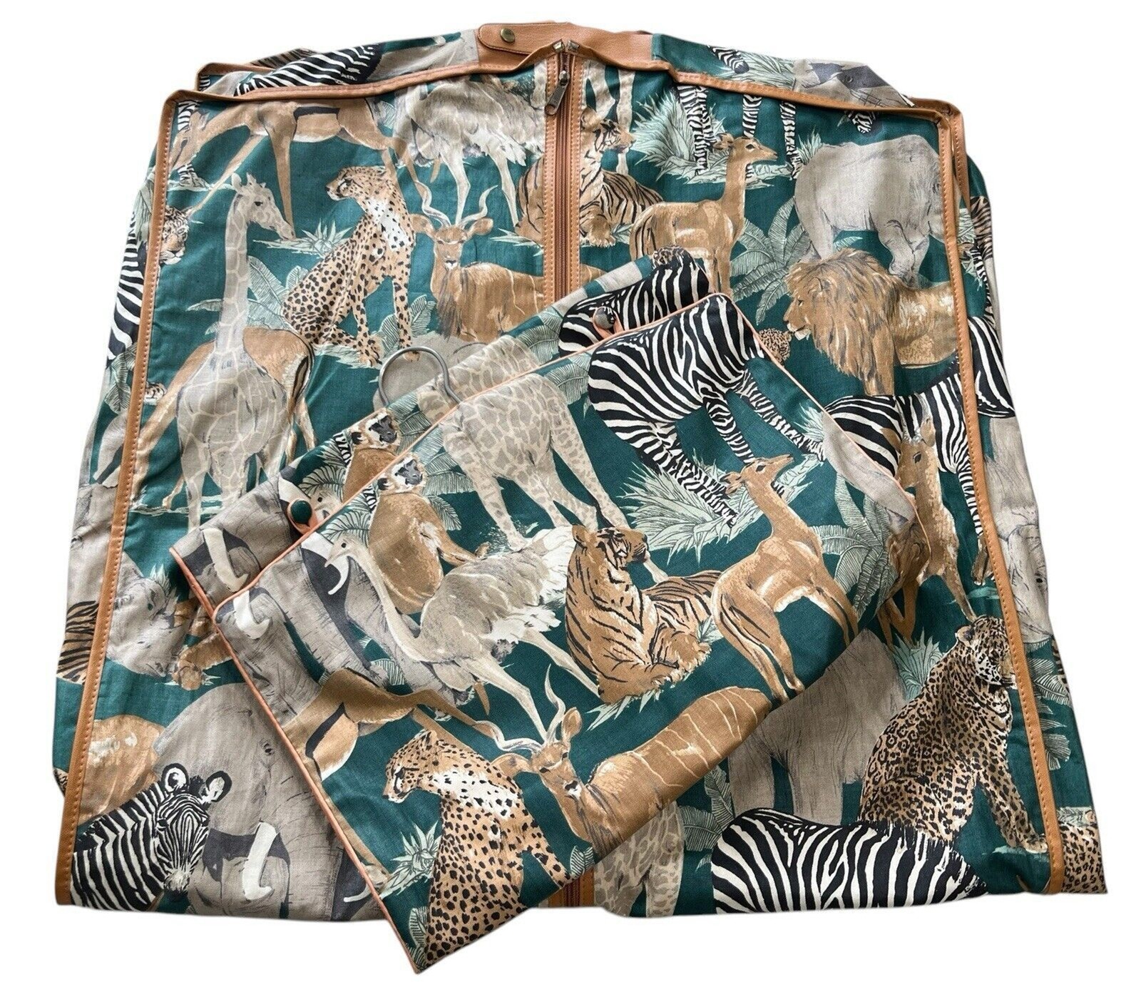 Herz Vintage 2 Piece Travel Set Hanging Small Large Jungle Sahara Animal Print