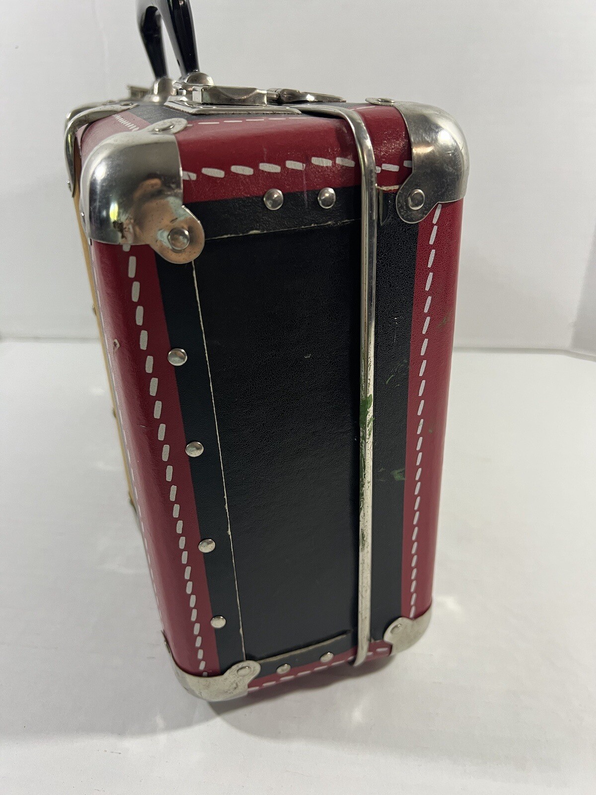 Unusual Vintage Red Luggage Travel Suitcase Decor Istanbul Venedig Nice! #1