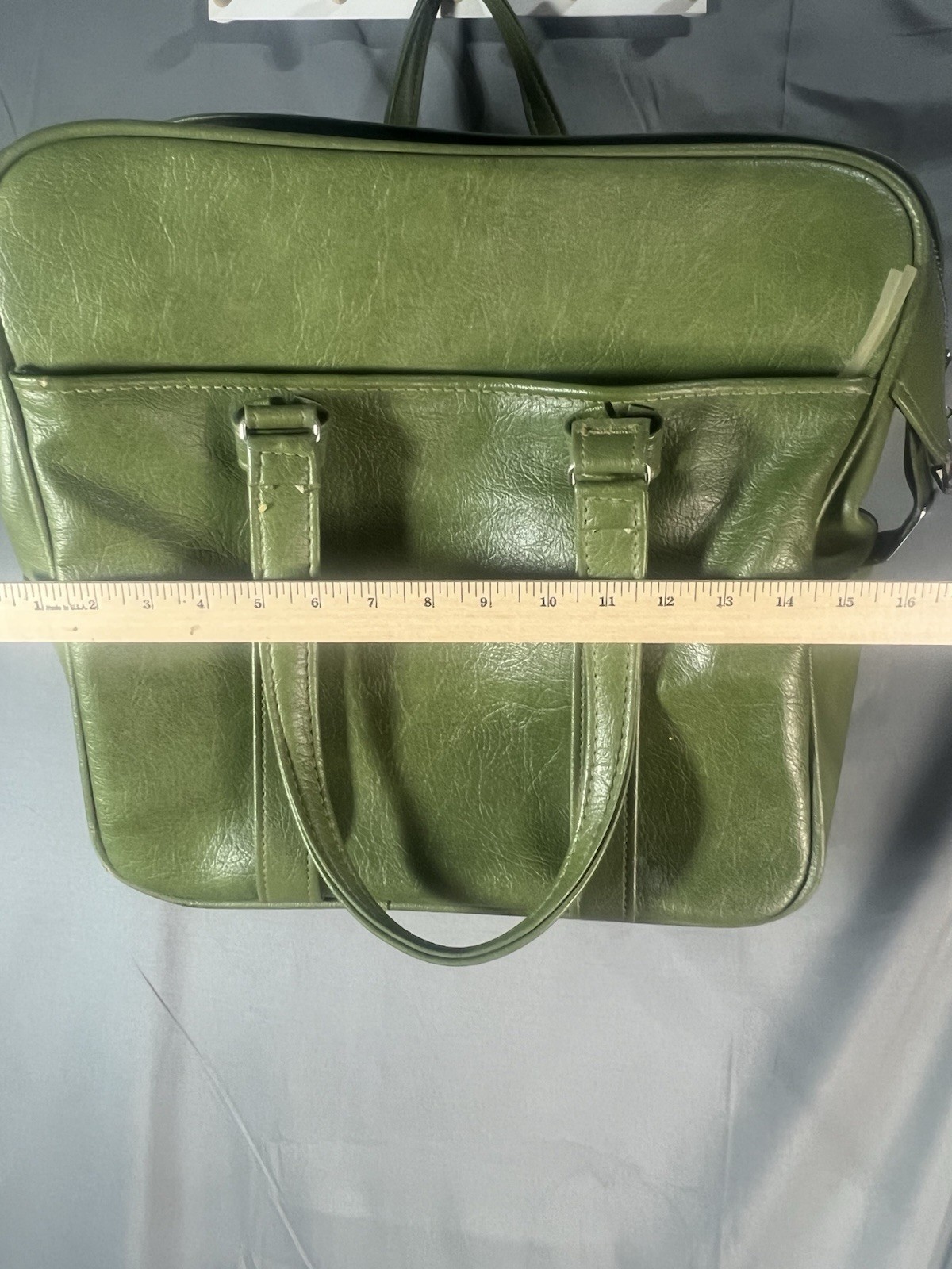 Vintage Samsonite Silhouette Denver, CO Green Zipper Carry-on Train Bag Handles