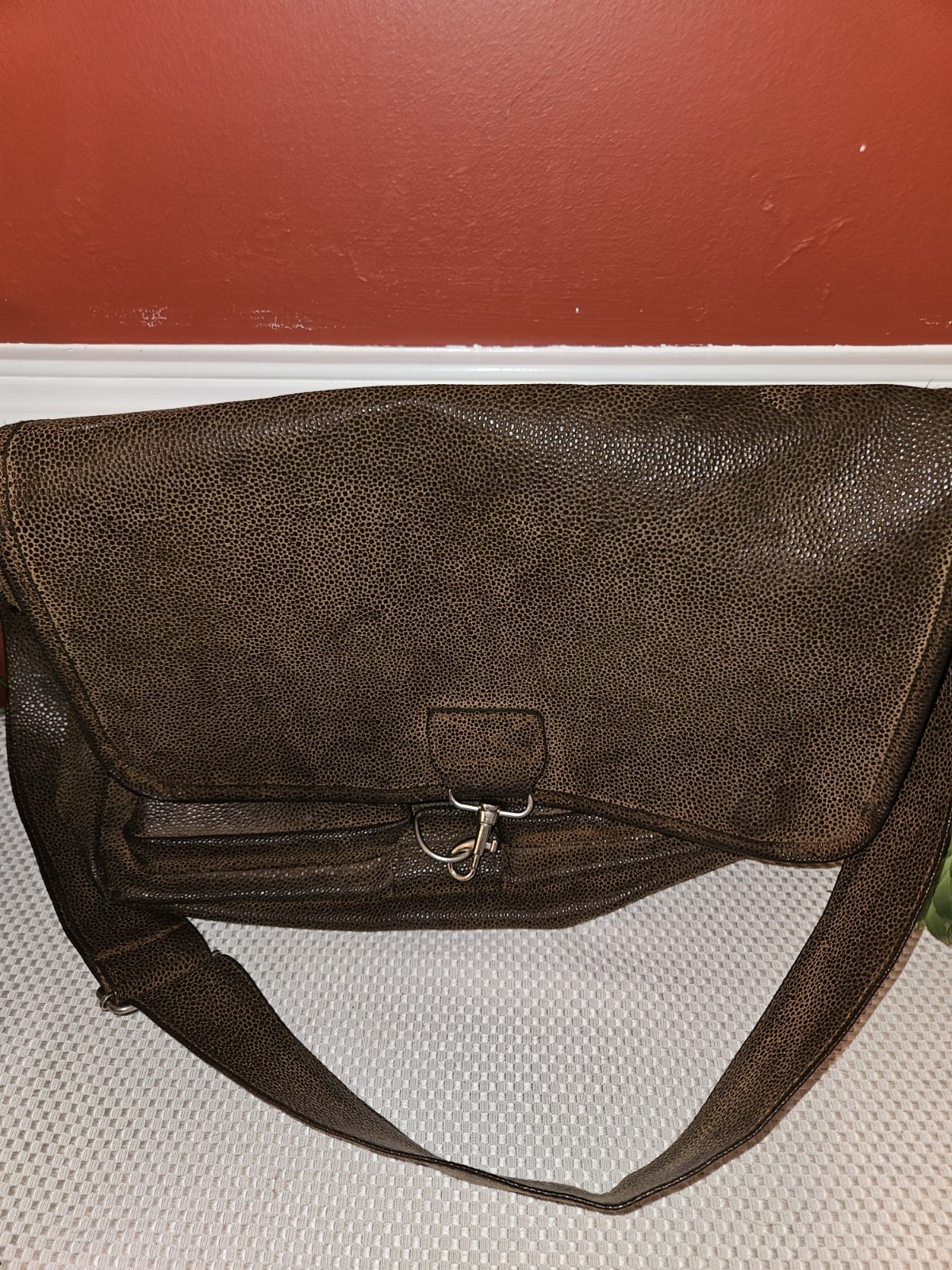 Vintage Style Pony Express Passport Messenger Bag Vegan Leather