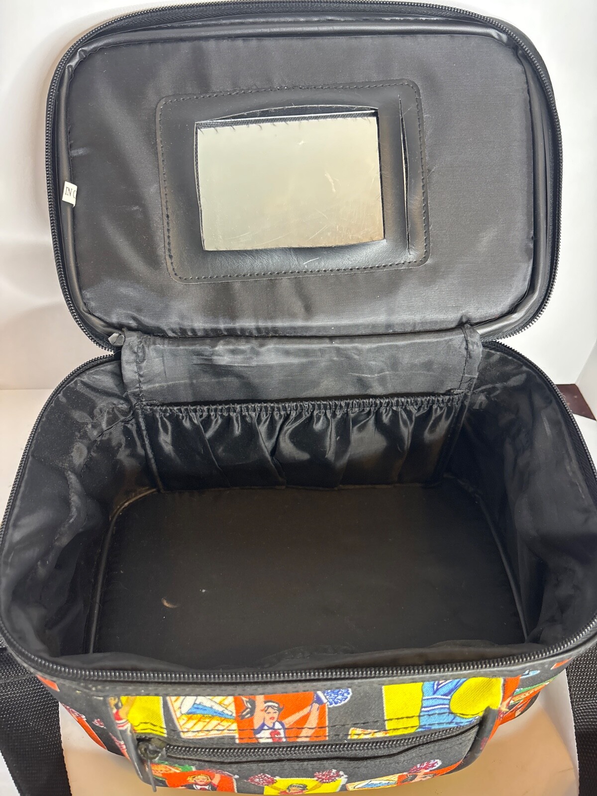 Vintage Y2K Cheerleader travel train cosmetic case zipper remove shoulder strap