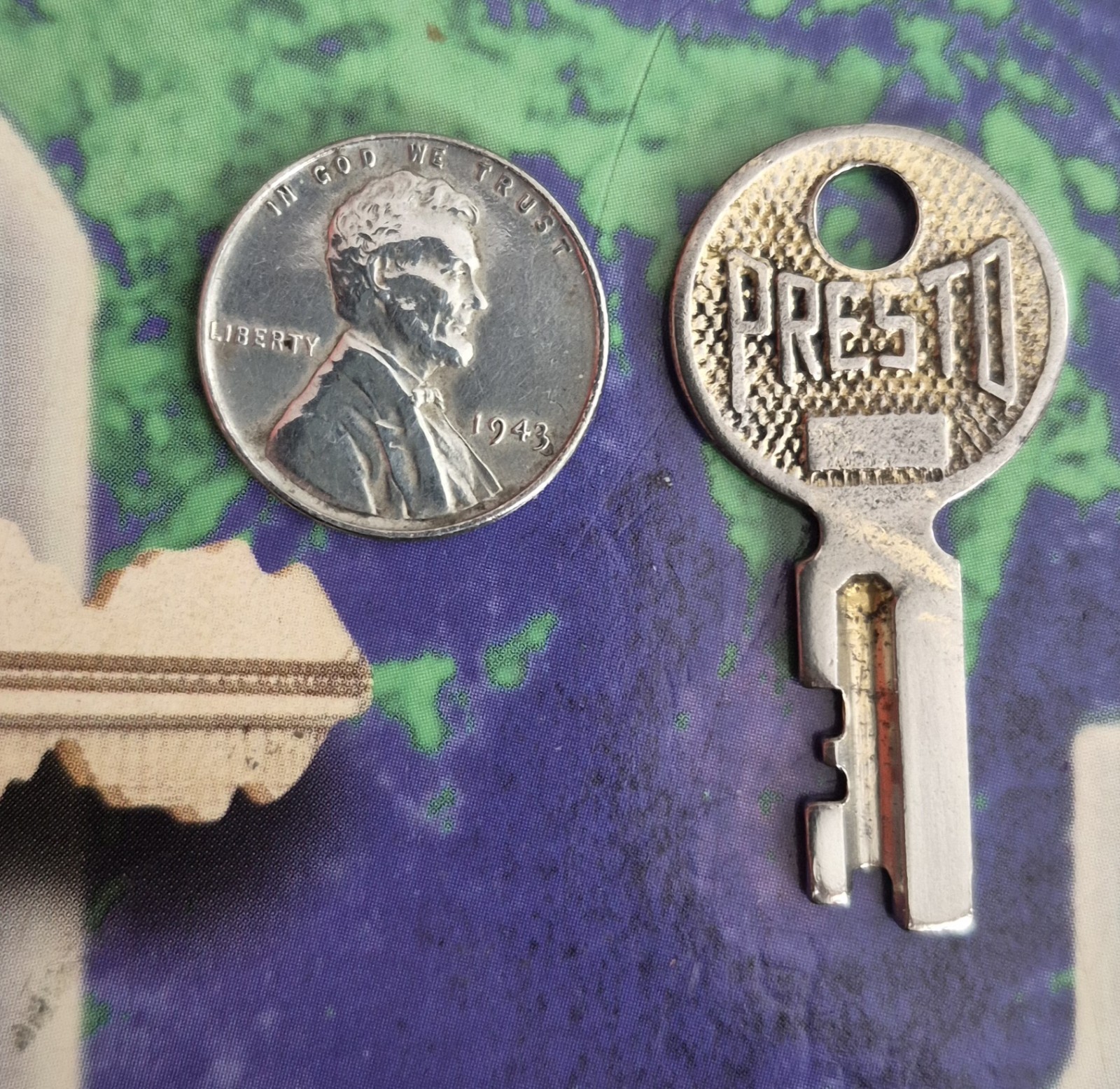 Presto Factory Fitted Vintage Key # C-53. Luggage / Overnight Suitcase Bag.