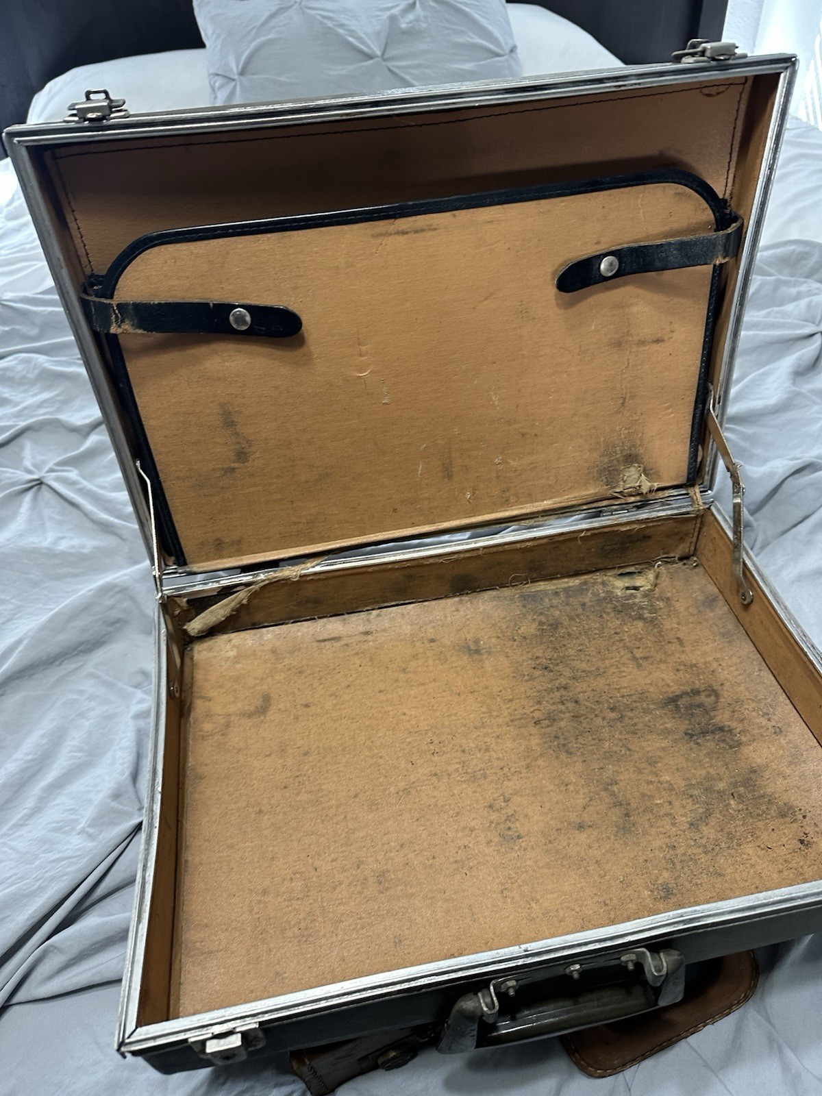 2 Very OLD Antique Leather Attache Case With A Dual Lock System