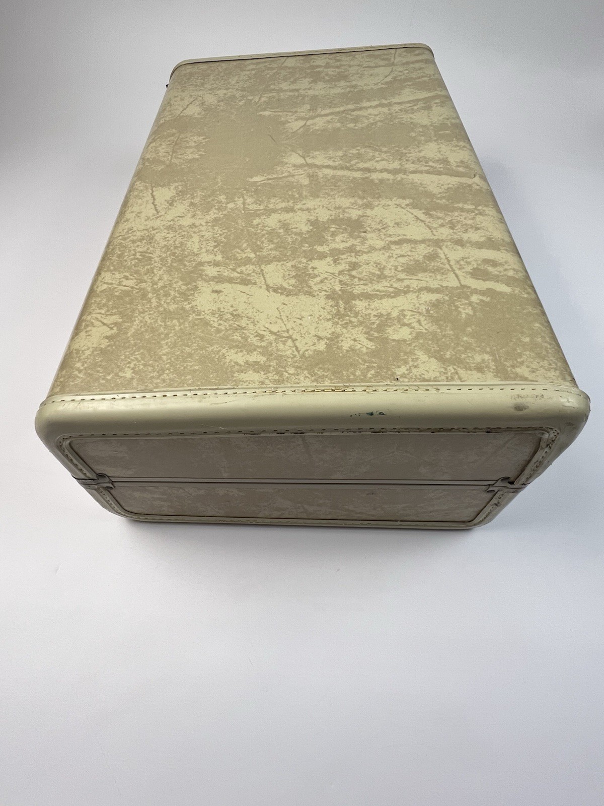 Vintage Samsonite Silhouette Cream Marble Hard Shell Suitcase Overnight Travel