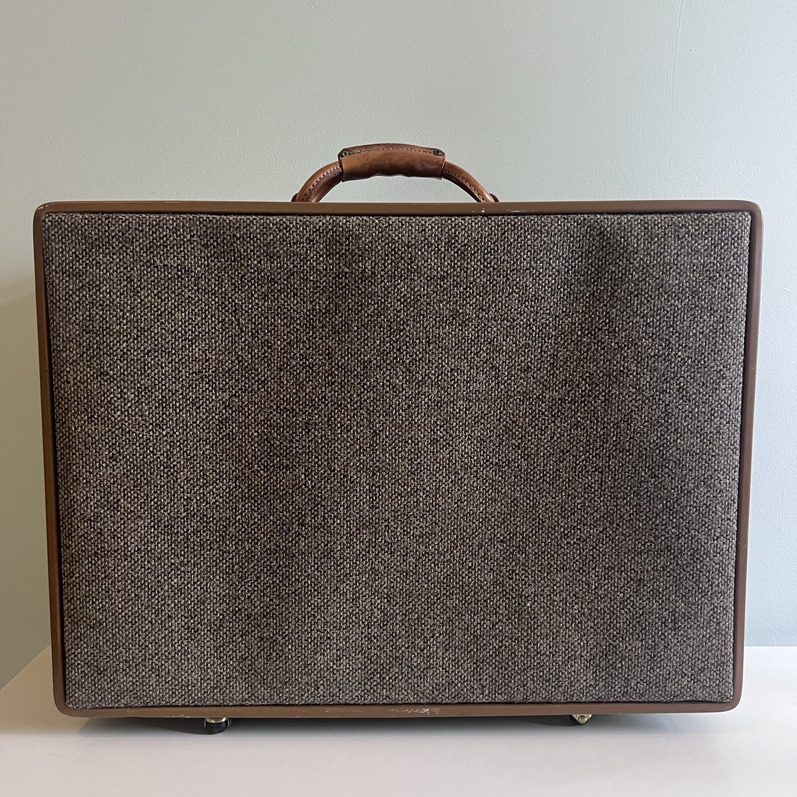 Hartmann Luggage Tweed Leather Suitcase Belting Combination Vintage 24x18x7