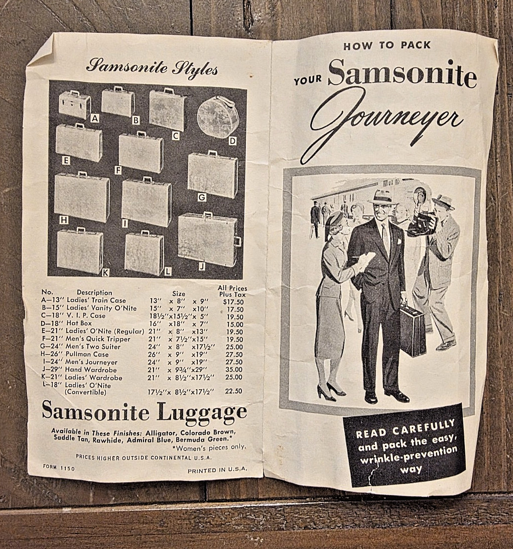 Vintage Samsonite Journeyer Wardrobe Suitcase Lot of 2 Military Estate Denver
