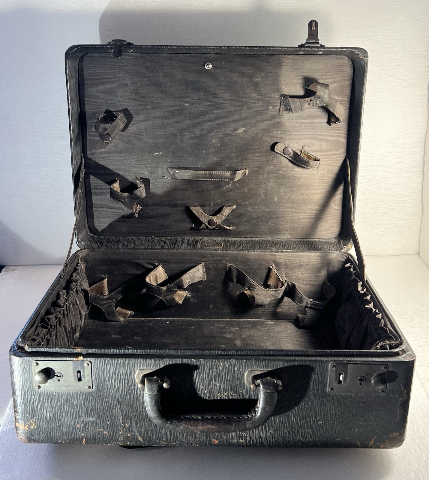 Vintage Salesman Sample Case/ Train Travel Make Up Case 1940s Top Grain Leather