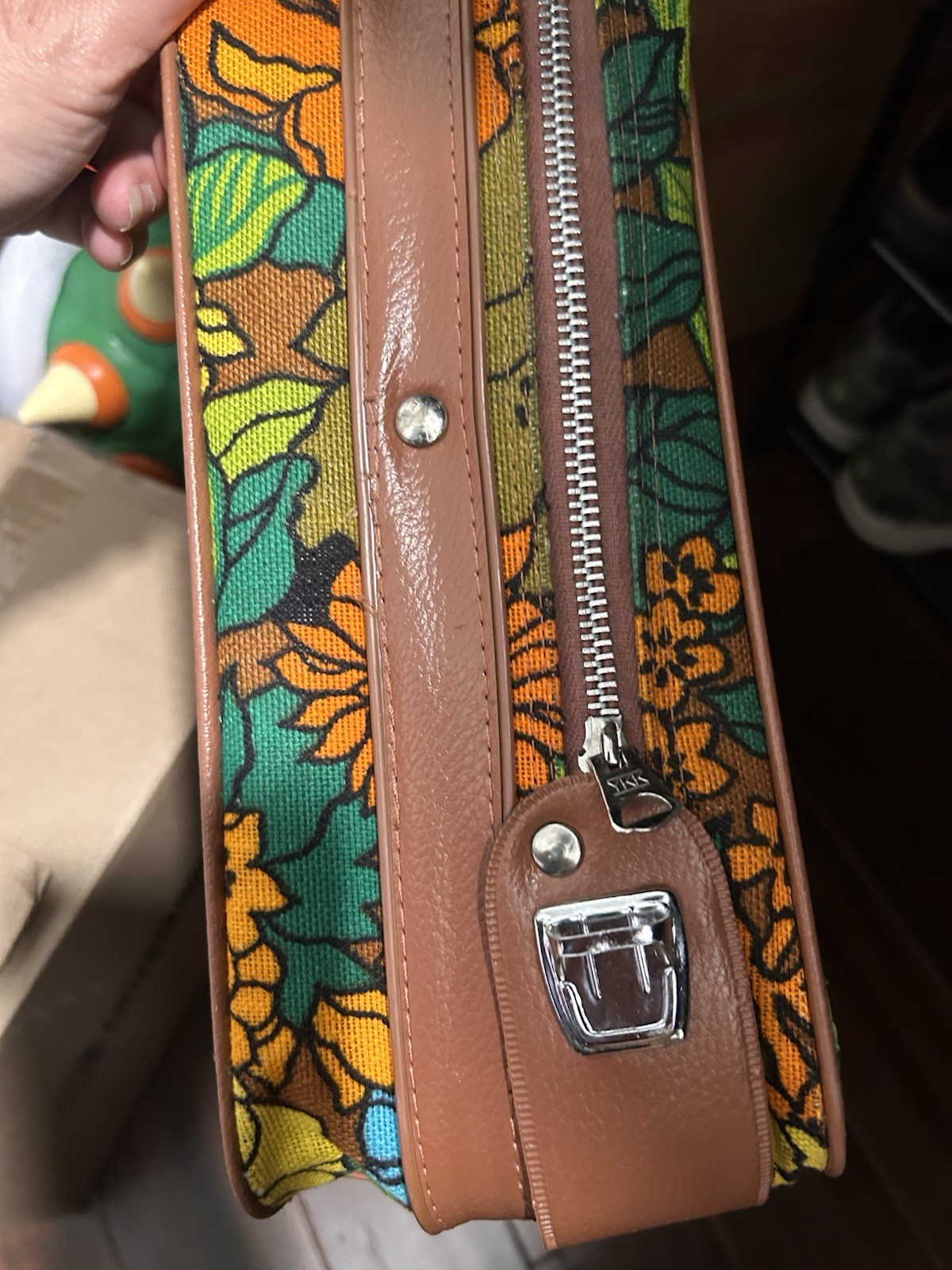 Vintage Flower Power Suitcase Luggage 60s-70’s BoHo Hippee bold galaxy trav-ler