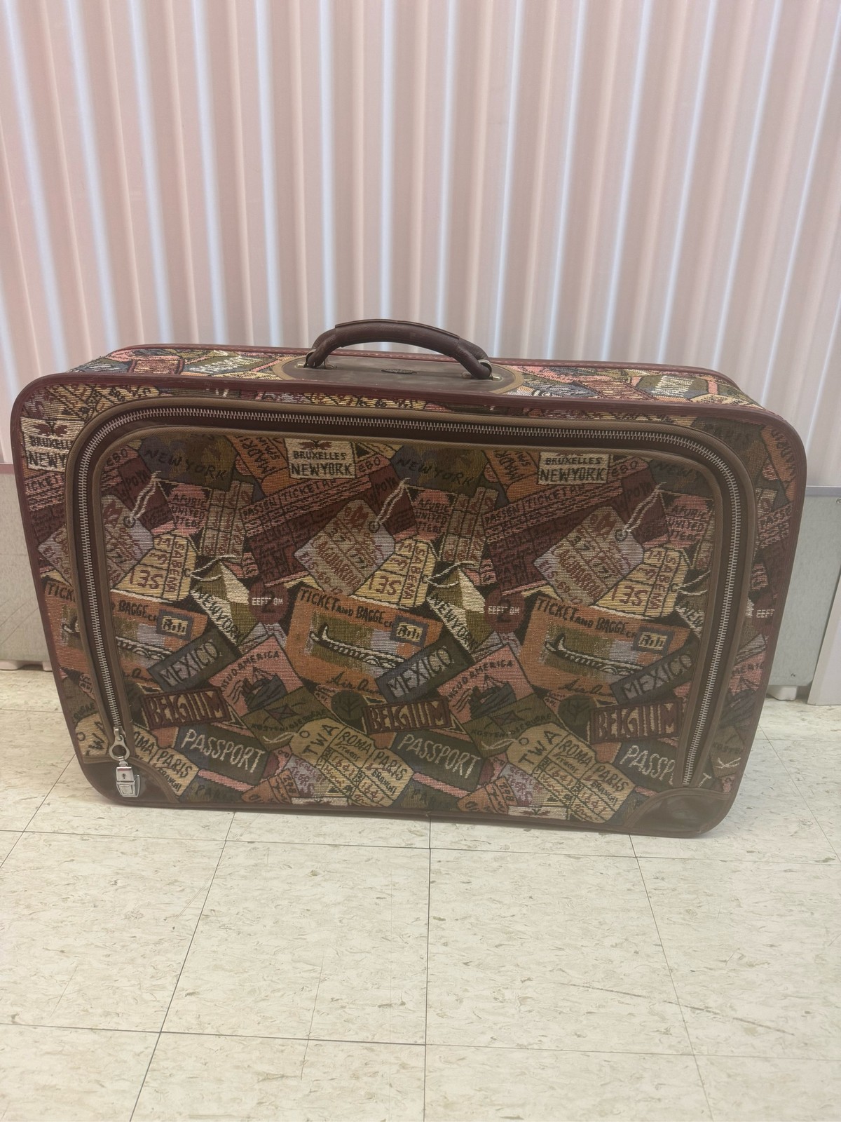 Pioneer Express Tapestry Travel Suitcase Luggage Passport Ticket Print