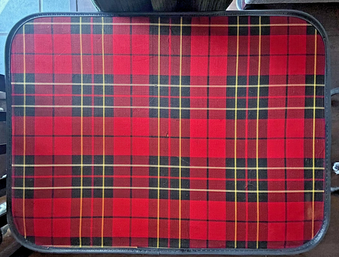 Grasshopper Suitcase Red Black Yellow Tartan Plaid Zip Luggage 23″ x 17.5″x 5″