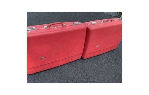 Sears Forecast Luggage 4 Piece Set w/ Train Case & Original Key 1970s Red