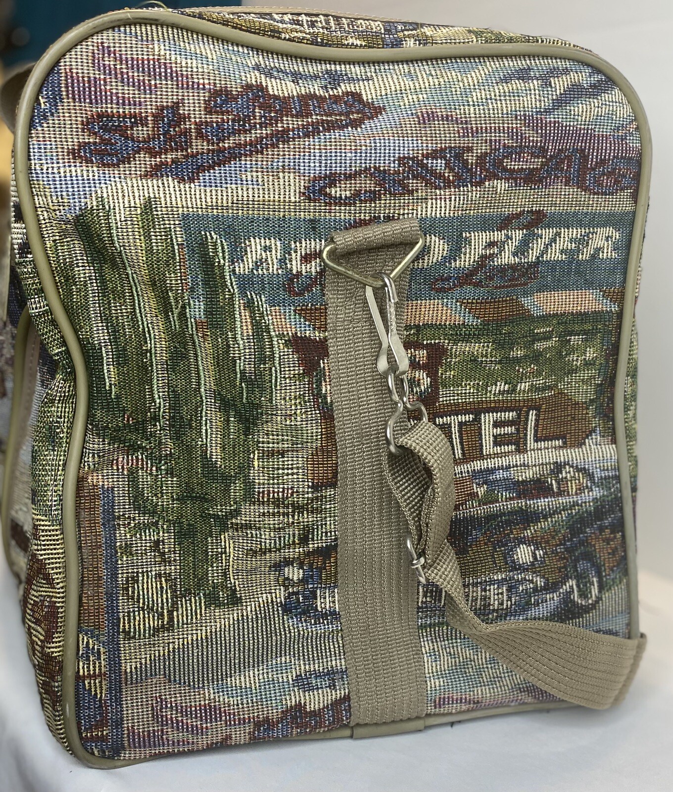 Vintage Pioneer Express Weekend Bag Route 66 Tapestry Duffel Carry On Travel