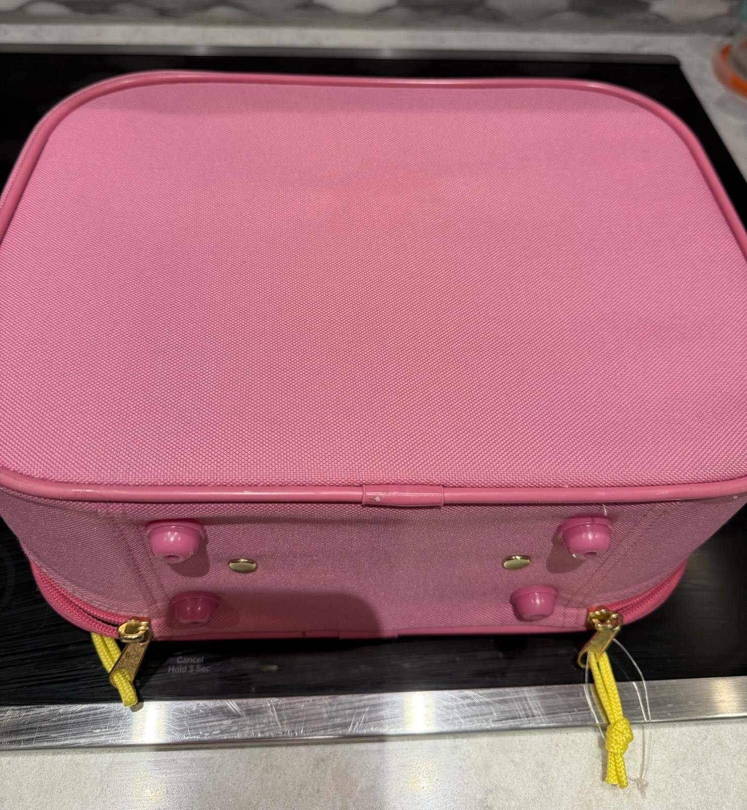 Vintage Pink “Going to Grandmas” Kids Suitcase. Mercury Luggage. 12″x10″x5″.