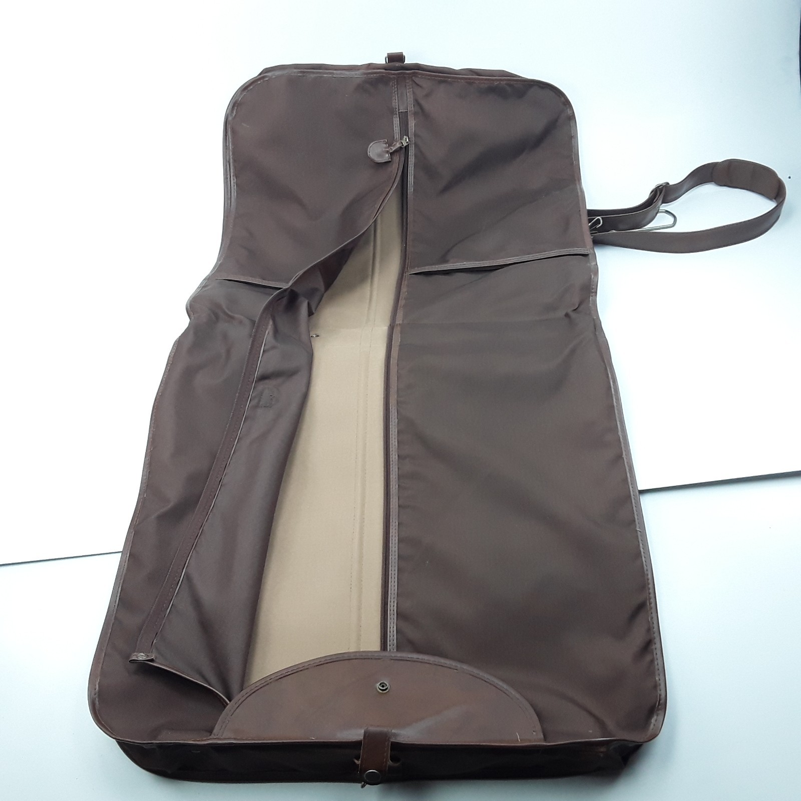 American Tourister Escort Garment Bag Luggage Vintage Faux Leather Brown