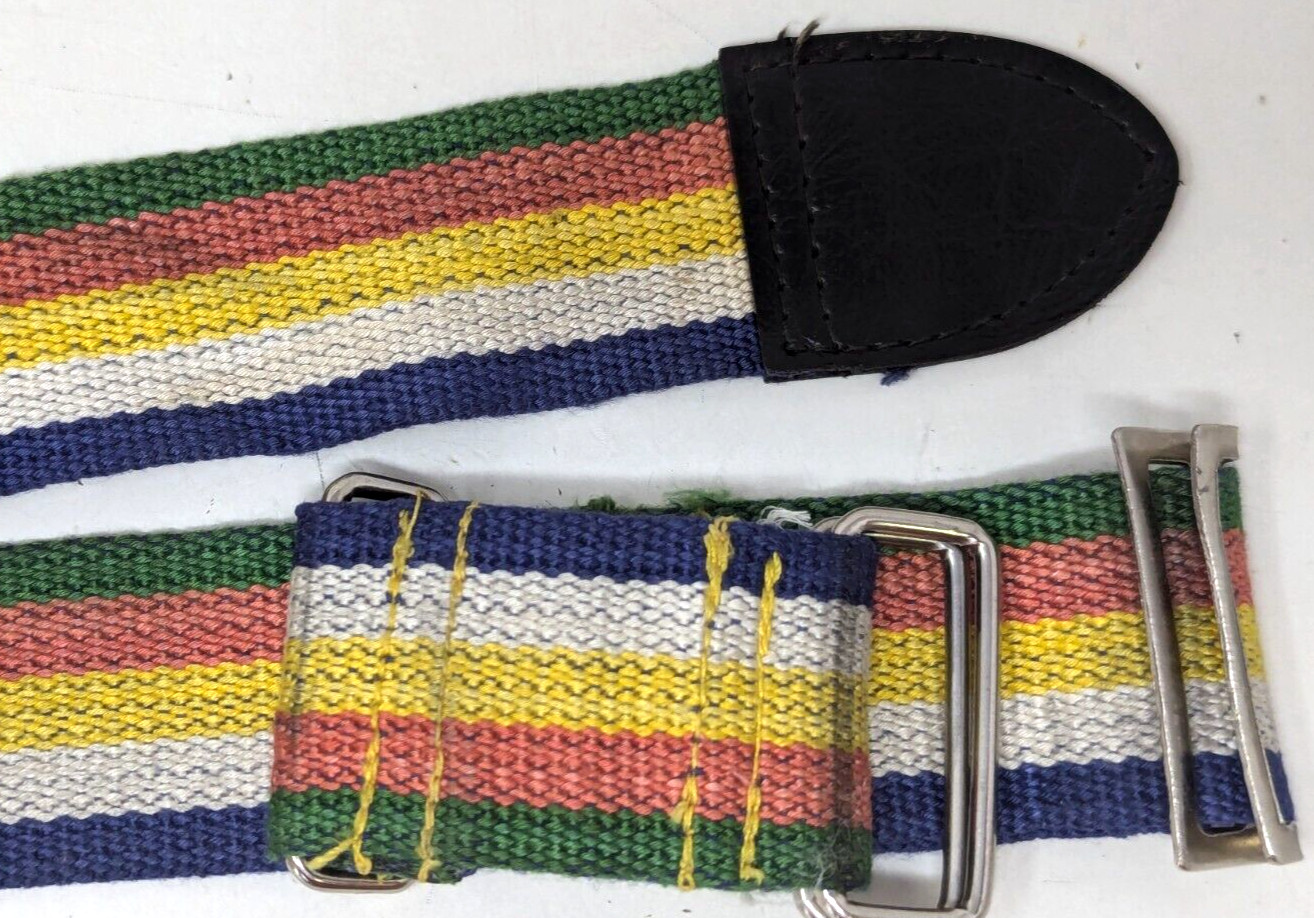 Rare Vintage Skyway Airline Multicolor Woven Fabric Luggage Strap Taiwan