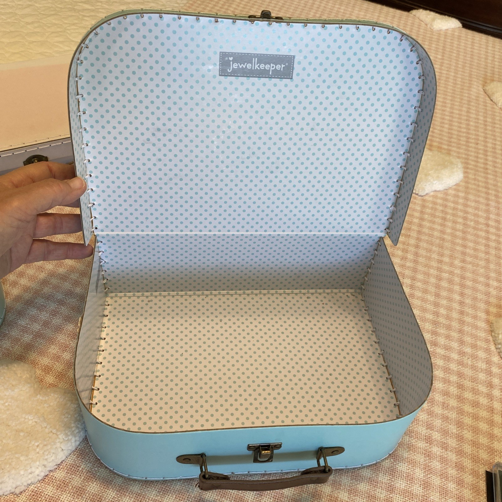 Jewelkeeper Paperboard Suitcases – Set of 3 Decorative Vintage Storage Boxes