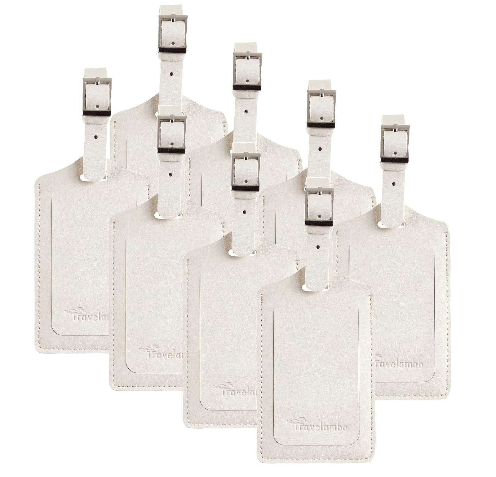 Travelambo 8 Pack Luggage Tags Faux Leather for Suitcases Travel Bag Labels Trav