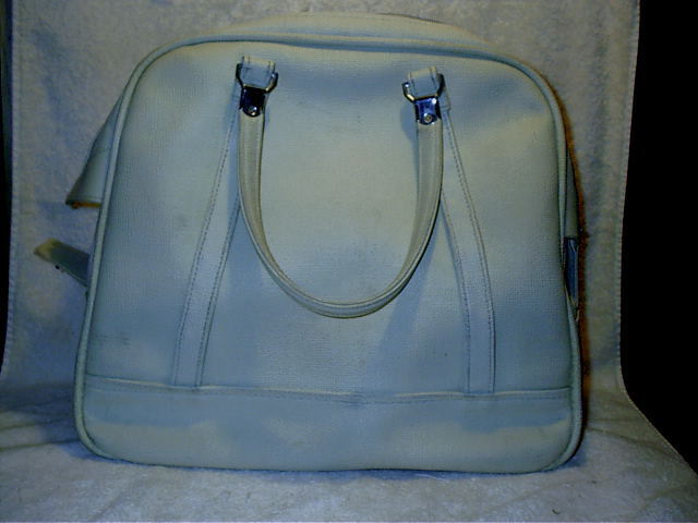 Vintage American Touister Tiara Carry On Tote Bag Ivory 17″