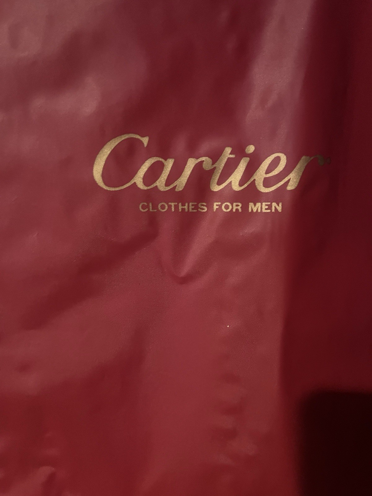 Vintage Red Cartier Clothes For Men Garment Suit Bag Storage