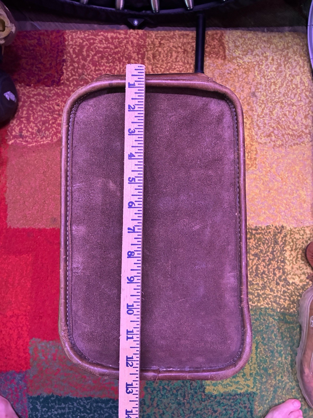 Vintage Brown Leather And Suede Soft Sided Suitcase Brass Hardware
