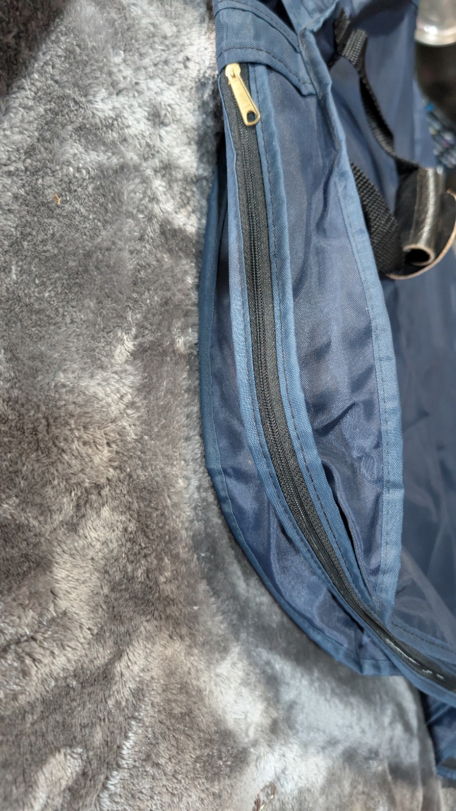Vintage Carry-rite 40″ Garment Bag, Soft Suit Carrier Dark Blue Zip Pockets