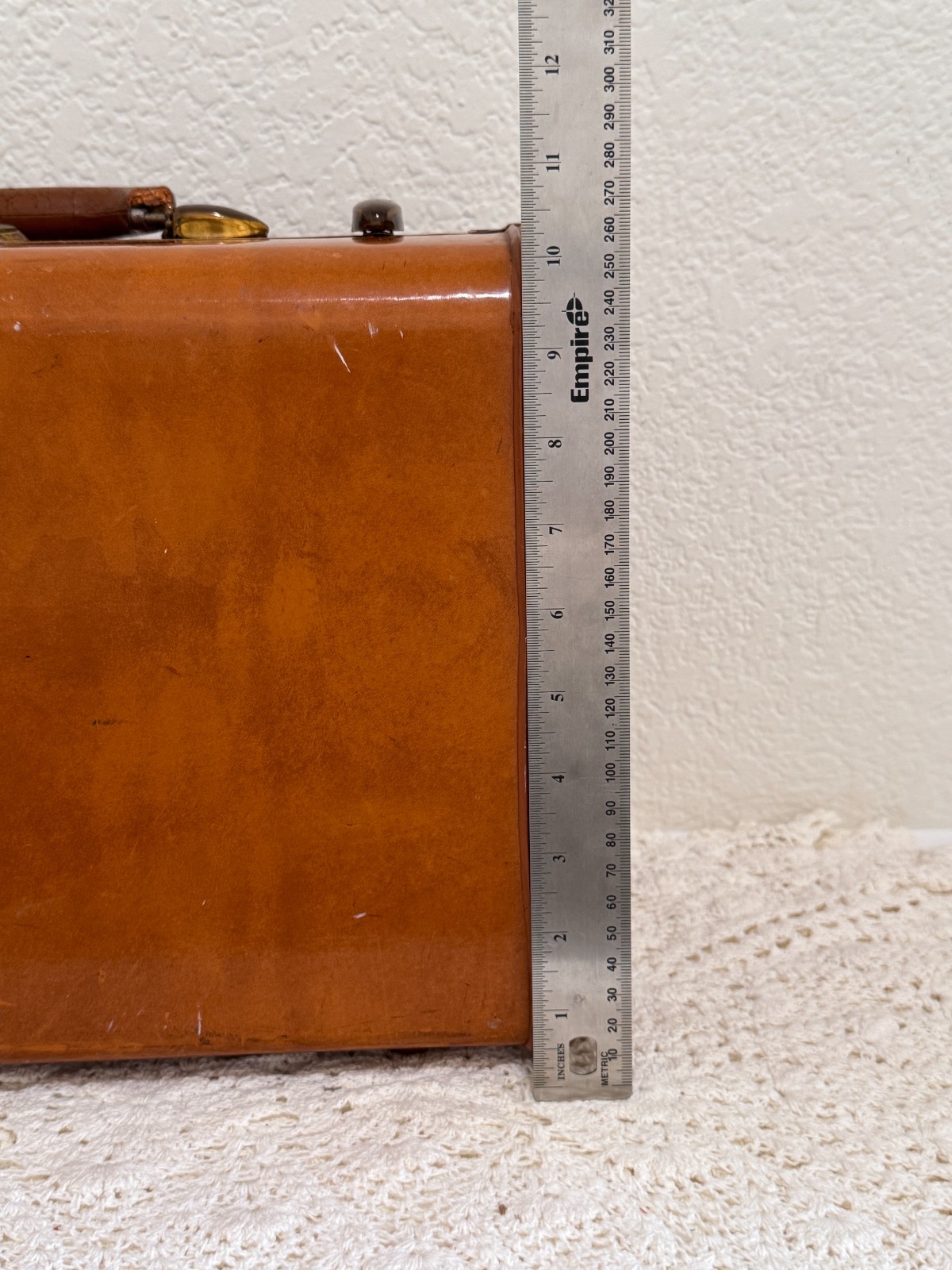 Vintage Samsonite Train Case Luggage Tan Brown Hard Shell w/ Key USA