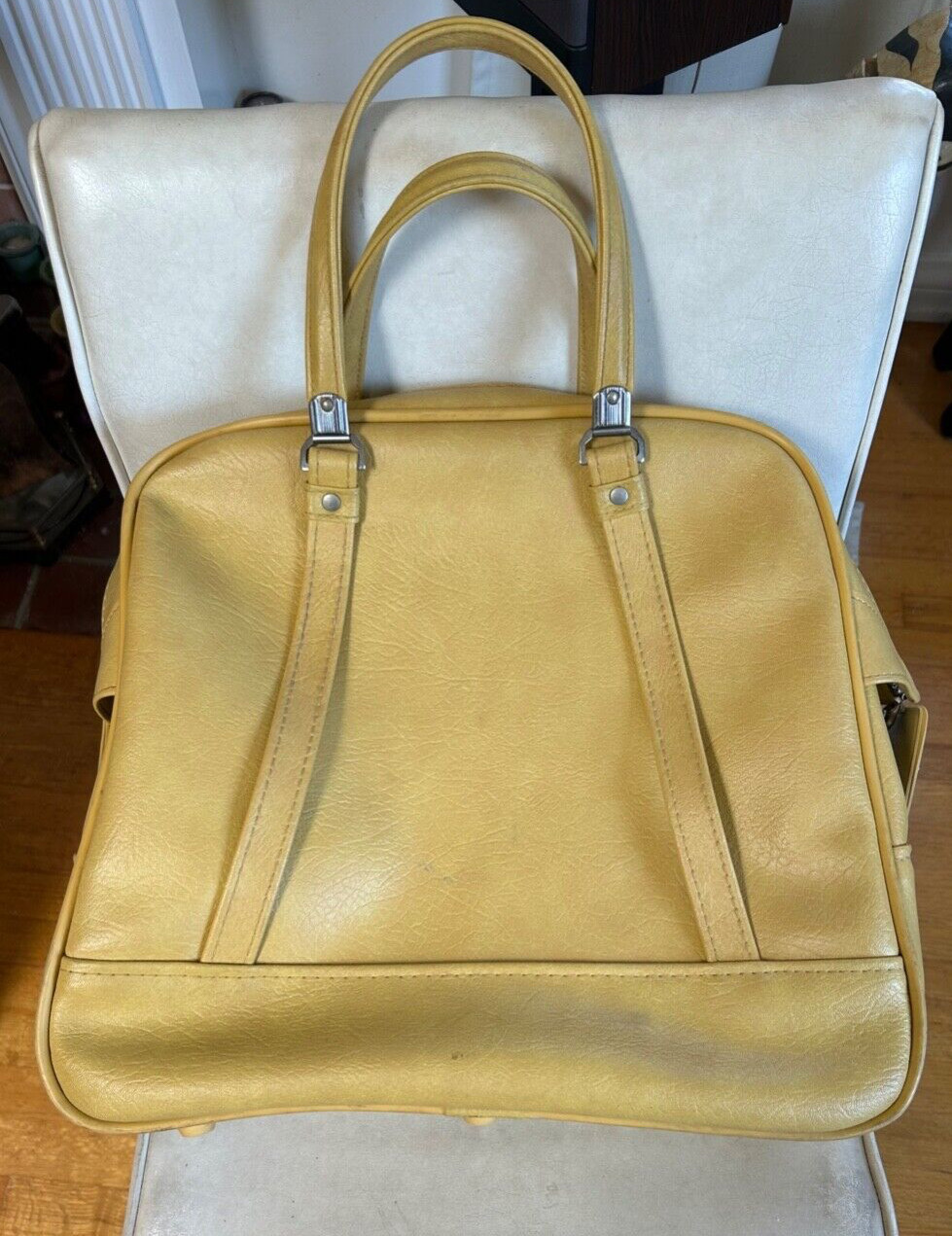 Vintage American Tourister Tote Carry On Luggage Mustard Yellow